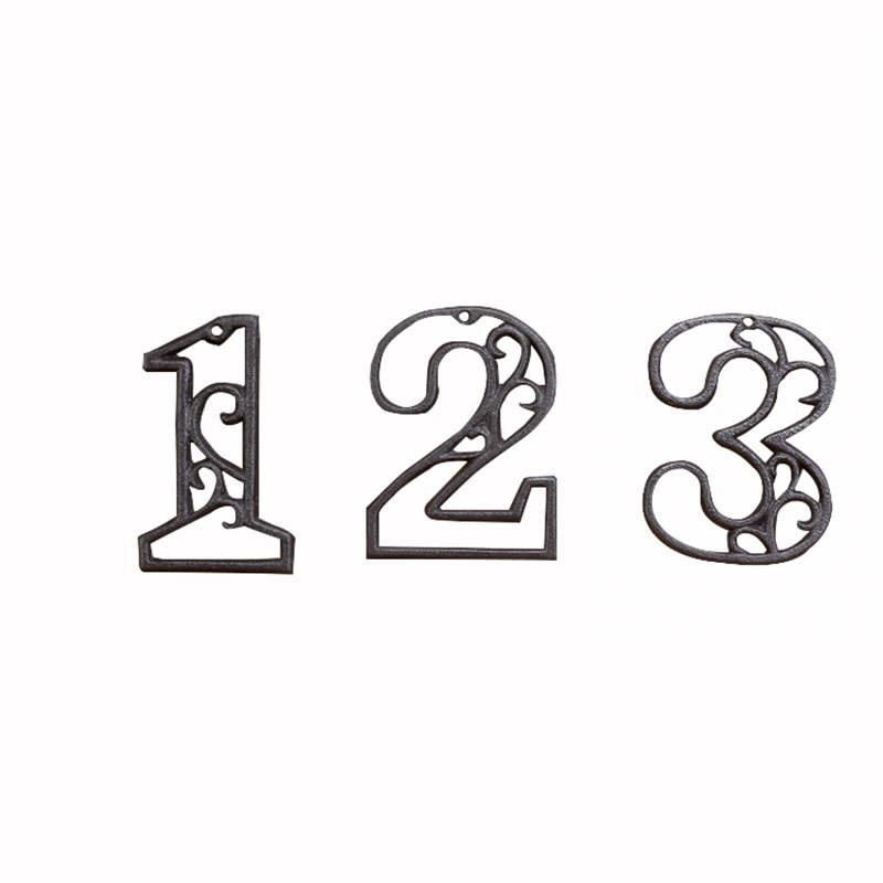 Industrial Cast Iron House Number American Style Door Numbers Address Customized Number For Home Restaurant Wall Living Room house number signs house numbers number plate