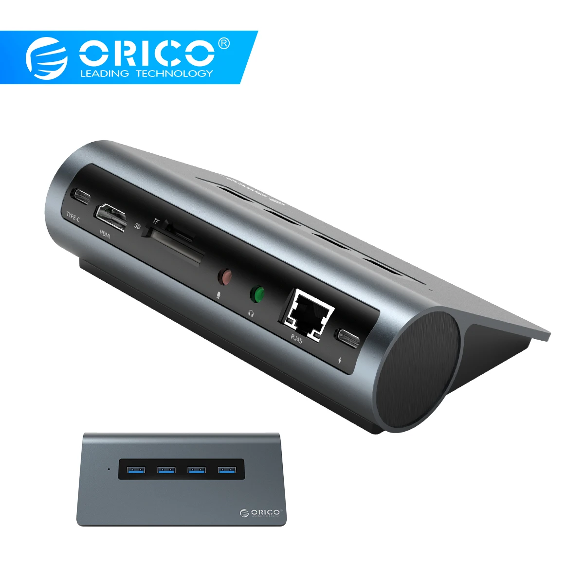 ORICO type-C концентратор USB C к мульти HDMI USB3.0 PD 60 Вт зарядка RJ45 кардридер аудио OTG адаптер док-станция для MacBook Pro Аксессуары