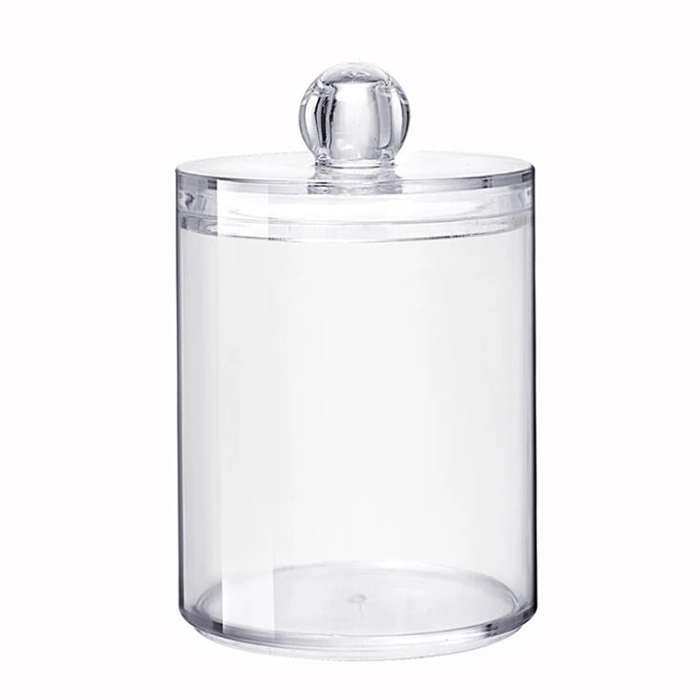 

Multifunctional Acrylic Round Container Cosmetic Makeup Cotton Pad Organizer Makeup Desktop Tool Jewelry Case Container