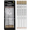 Dainayw White Charcoal Pencils Drawing Set, 6 Pcs Smooth Soft & Medium Sketching Pencil for Highlighting Art Supplies 1