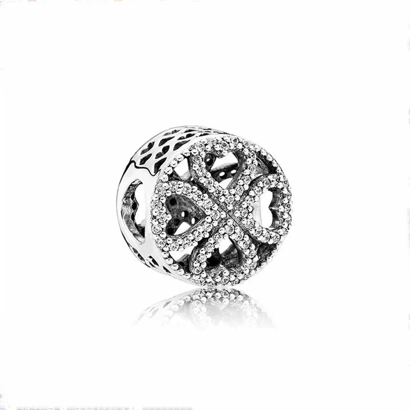 

Authentic 925 Sterling Silver Beads Cut-out Four Leaf Grass Creative Beads Fit Original Pandora Bracelet For Women Diy Jewelry