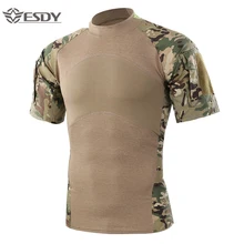 Мужские летние футболки для походов и кемпинга, тактические армейские зеленые спортивные майки с коротким рукавом, военные футболки, походные футболки