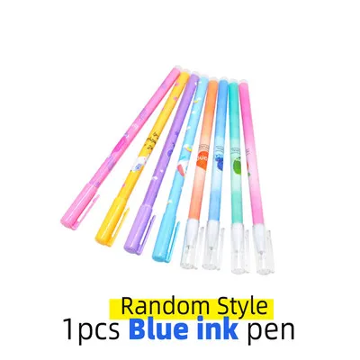 1pcs Blue Стираемая ручка 0,5 мм милые Волшебные Ручки гелевые ручки для школы, новые канцелярские принадлежности, подарки для девочек, черные/синие чернила, заправка - Цвет: 1pcs Blue
