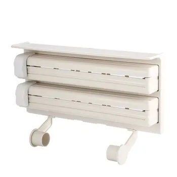 

Plastic Wrap Storage Racks Holders Organizer Home Roll Cling Film Tin Foil Oil-absorbing Paper Towels Accessories