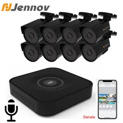 Jennov HD 2MP 1080P 8CH AHD DVR H.265 камера наблюдения Водонепроницаемая наружная камера система безопасности видео CCTV P2P HDMI NVR комплект Danale