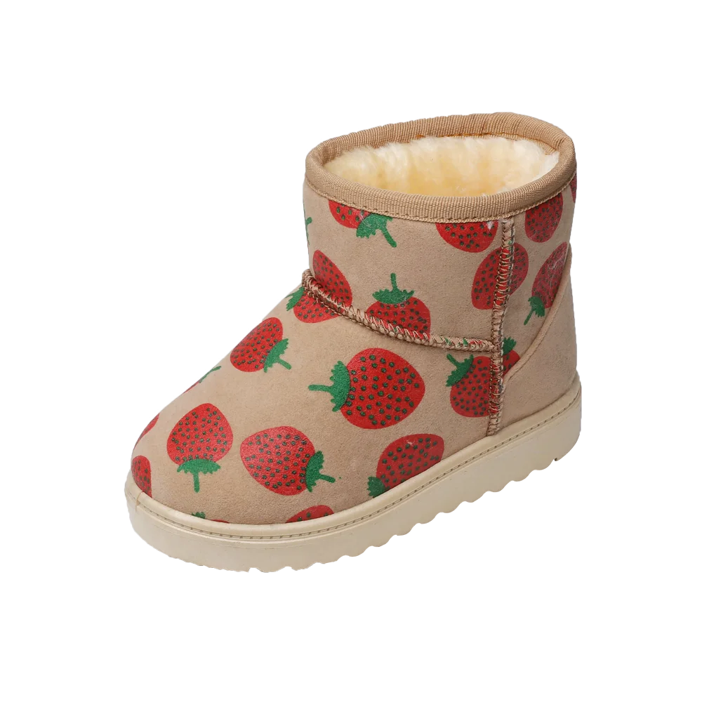 SZ186Beige Детские ботинки; удобные зимние детские ботинки с принтом с героями мультфильмов; бархатные теплые короткие ботиночки; SZ186 - Цвет: SZ186Beige