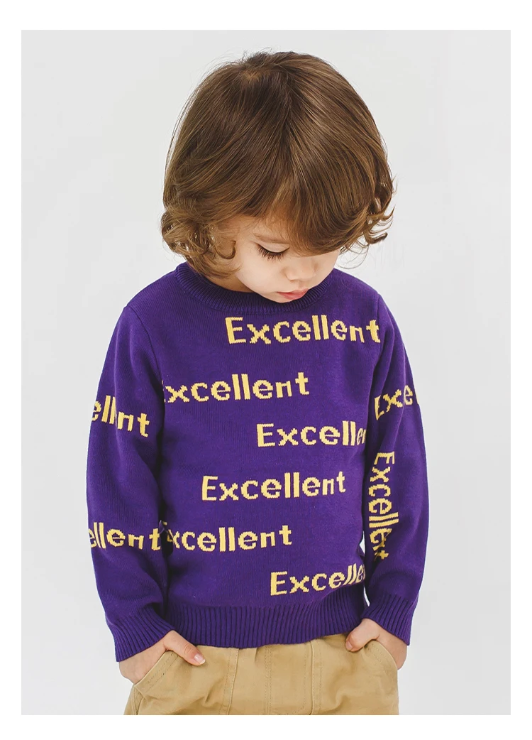 New Autumn winter Boys Sweater cotton children knitted round neck Fashion pattern Kids Pullover clothes infant baby sweaters 1-8