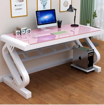 

Computer desk desktop home toughened glass desk office desk modern simple desk learning to write computer desk