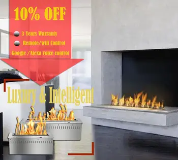 

Inno living fire 48 inch remote fireplace ethanol burner wifi control modern chimney