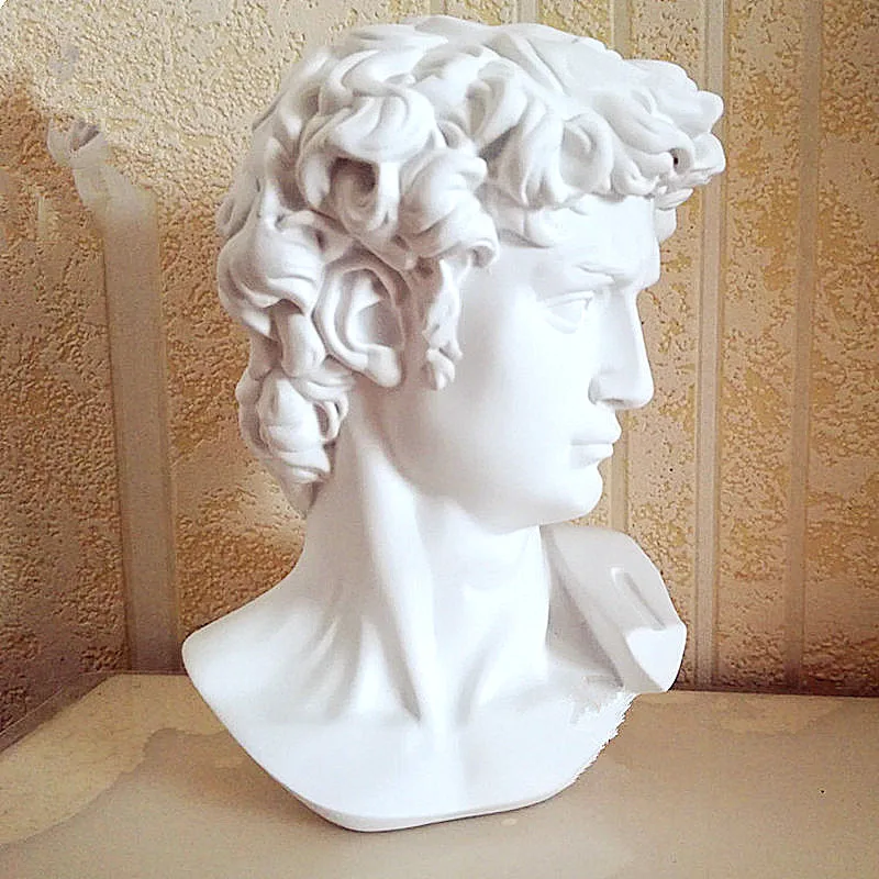 David Head Portraits Bust Mini Gypsum Statue Michelangelo Buonarroti Resin Art&Craft Sketch Practice Home Decoration Resin David Head Portraits Bust Mini Gypsum Statue Michelangelo Buonarroti Resin Art&Craft Sketch Practice Home Decoration Resin