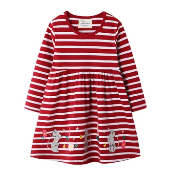 

Girls Long sleeve Dress Spring Stripe Cute Dresses Kids clothes