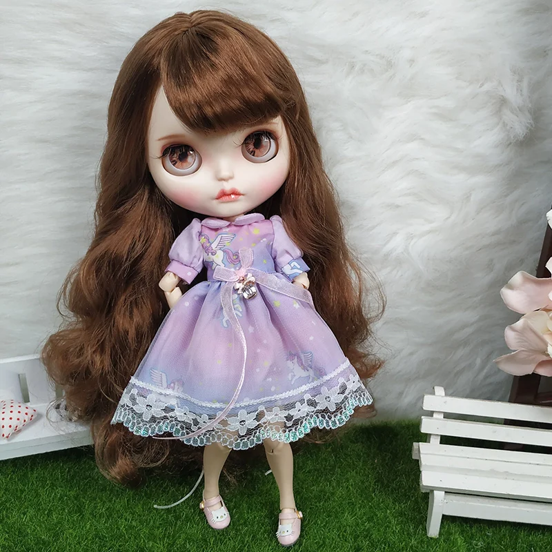 DBS Blyth icy кукла единором фиолетовое платье с вареной для шарнирного тела вашей