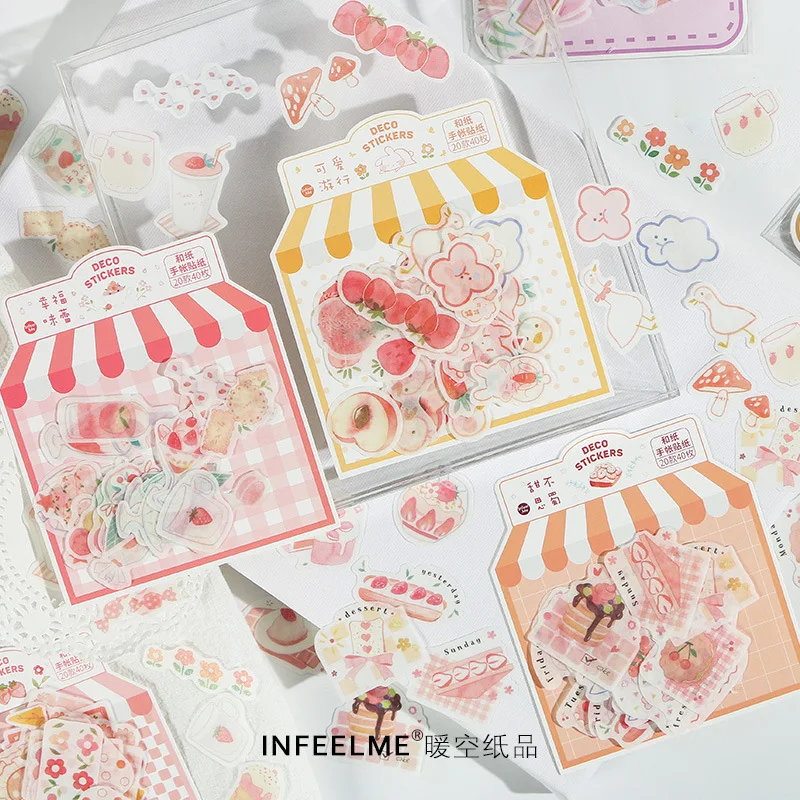 

40 pcs/1pack Kawaii Stationery Stickers Sweet series Decorative Mobile Stickers Scrapbooking DIY Craft Sticker