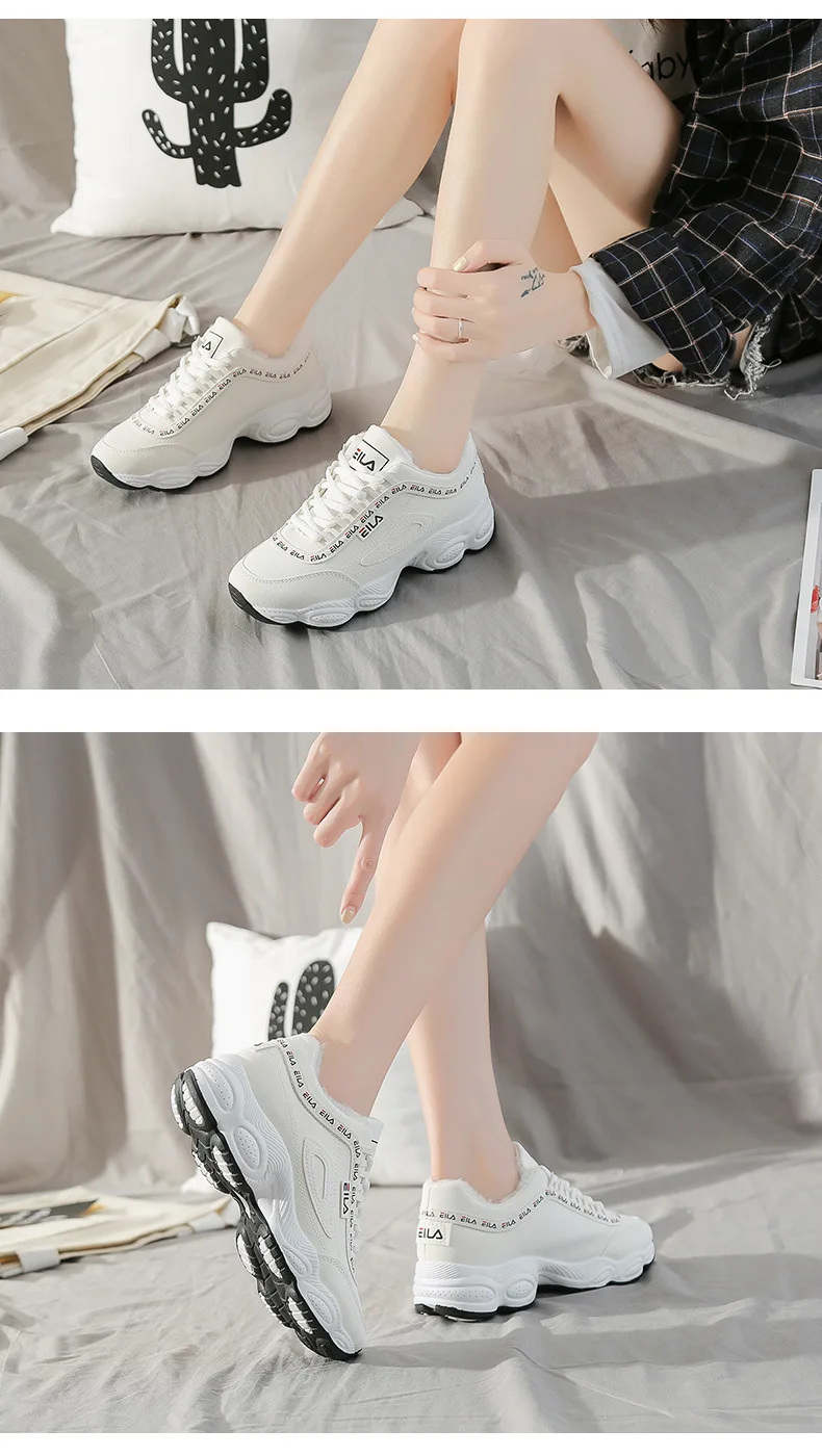 Теплая женская обувь; коллекция года; Сезон Зима; Новинка; повседневная обувь для бега в Корейском стиле; женская обувь для бега; хлопковая обувь; zapatos de mujer