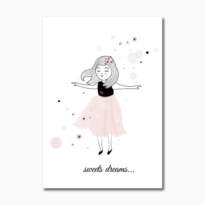 Pink-Cartoon-Girl-Canvas-Poster-Birds-Nursery-Wall-Art-Painting-Nordic-Posters-And-Prints-Wall-Pictures (11)