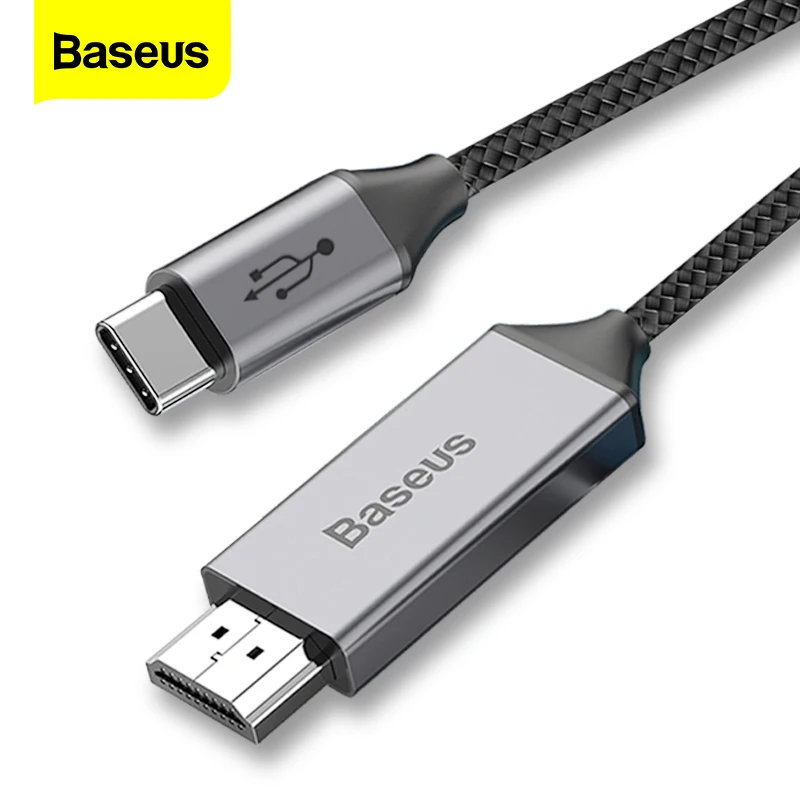 Baseus USB C к HDMI кабель Type C к HDMI адаптер Thunderbolt 3 для Macbook iPad Pro 2018 Huawei Mate20 Pro 4K видео кабель USB C|Кабели HDMI| | АлиЭкспресс