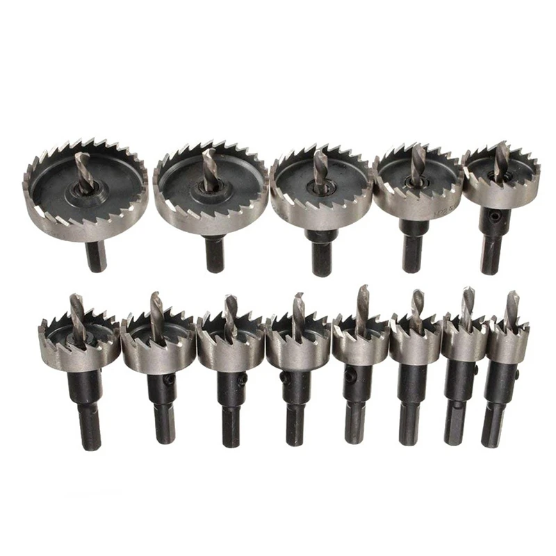 

Hot 13Pcs Drill Bit Hole Saw Set,High Speed Steel Tip Hole Saw Tooth Cutter Drill Bits Hole Saw Kit Drilling Tools for Plastic,
