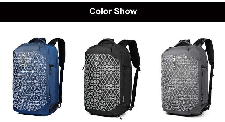 OZUKO Men's Back Pack Waterproof Male Backpack Multifunction Laptop Bag USB Charging Bags for Men Large Capacity Travel Mochila