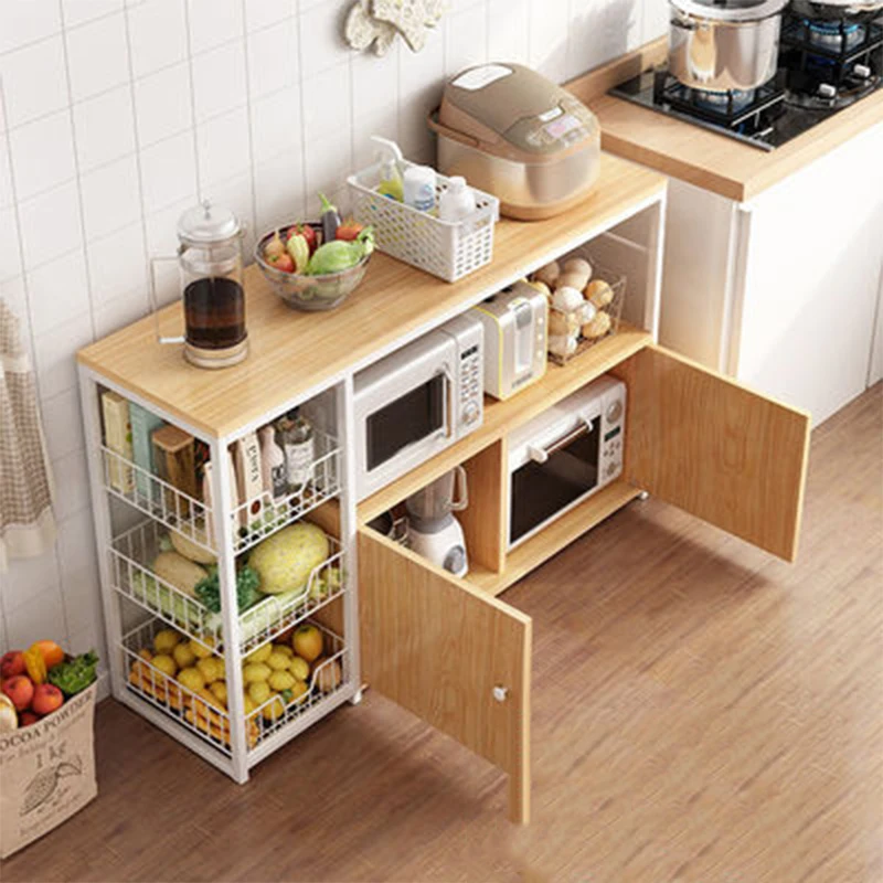 Kitchen Storage Cabinet Microwave Stand  Wood Microwave Stand Storage -  Kitchen - Aliexpress