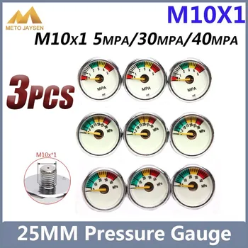 

25mm M10x1 1 Inch High Pressure Gauge Manometre PCP Paintball Airforce Pump Scuba Diving Valve Gauge 5mpa 30mpa 40mpa 3pcs/set