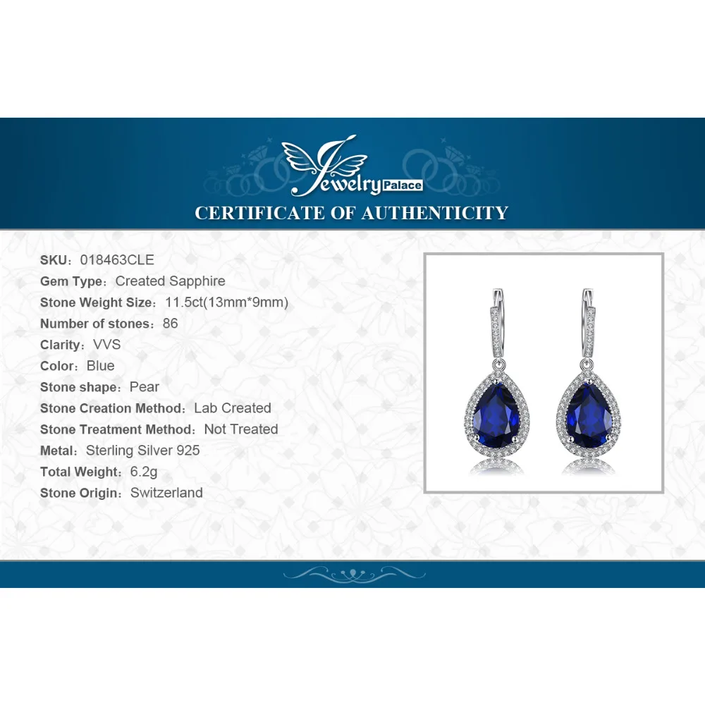 Orecchini A Cerchio In Argento Sterling 925 Con Pietra Portafortuna Topazio Zaffiro – Placcato Rodio – Gioielli Donne E Ragazze - 2
