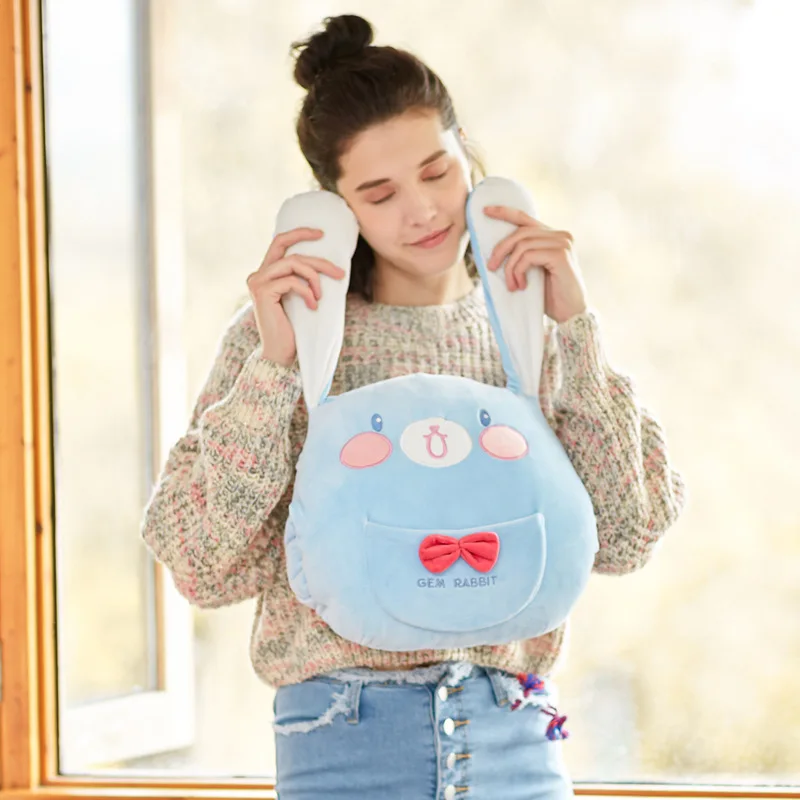 Home Shake Money Rabbit Plush Doll Hot Water Bag With Coat Washable Coat Hand Warmer Explosion-Proof Cartoon