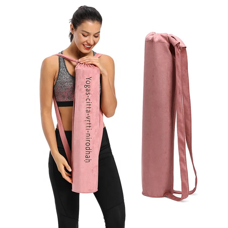 

2020 New Womens Yoga Mat Carrier Bag Suede Lightweight Drawstring Yoga Tote Bag Ladies Crossbody Gym Travel Yoga Mat Bag