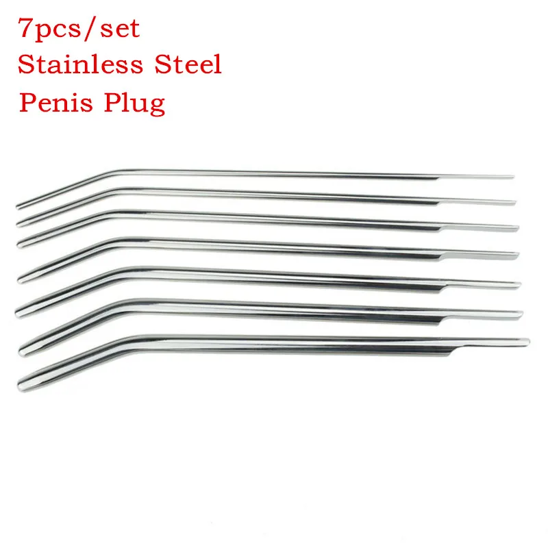 7pcs/set 304 Stainless Steel Stimulate Urethral Dilator Male Masturbation Rod,Urethral Sound Catheter Penis Plug,Sex Toy For Men