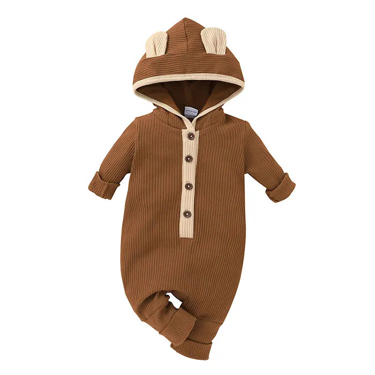 Baby Bodysuits classic Fashion Baby Clothes Boys Romper Cotton Long Sleeve Hooded Baby Romper Spring Autumn Newborn Girl Clothing 3-12 Months Baby Bodysuits medium Baby Rompers