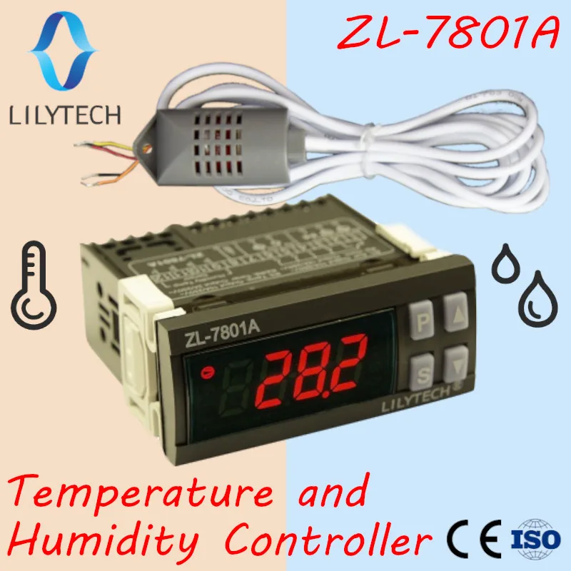 ZL-7801A, универсальный, общий, регулятор температуры и влажности, термостат и гигростат, термистат термостат, CE, Lilytech