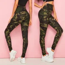 Камуфляжные леггинсы с принтом, высокая талия, женские штаны, спортивные, камуфляжная спортивная одежда, Женская мода#40