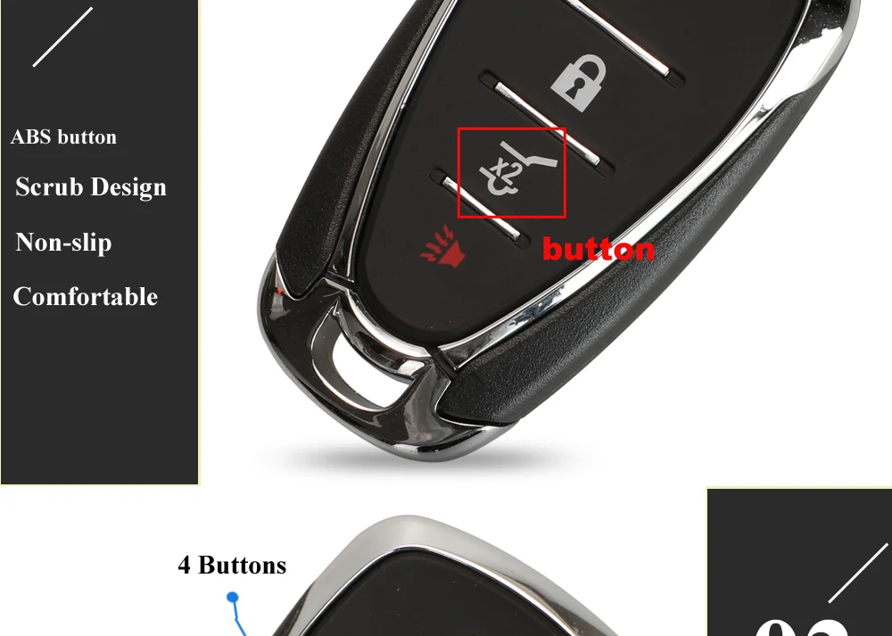 Keyforkess 10pcs Smart Remote Key Shell sostituzione per Chevrolet Cruze Malibu Camaro 2/3/4/5 pulsanti chiavi Fob Body Housing - Hb2eecf320c574d2eb63322e4b7b874bco