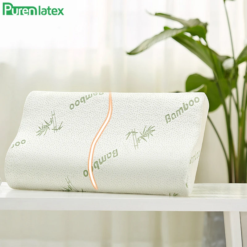 

PurenLatex 50x30 Soft Memory Foam Orthopedic Neck Pillow Health Care Cervical Vertebra Protect Elastic Support Bed Pillow