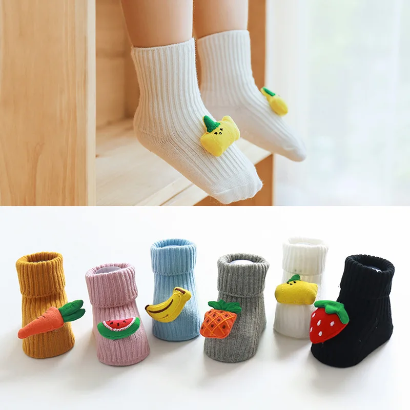 Носки для малышей нескользящие носки с рисунком для маленьких девочек, хлопковые носки для новорожденных мальчиков подходит для детей от 0 до 3 лет