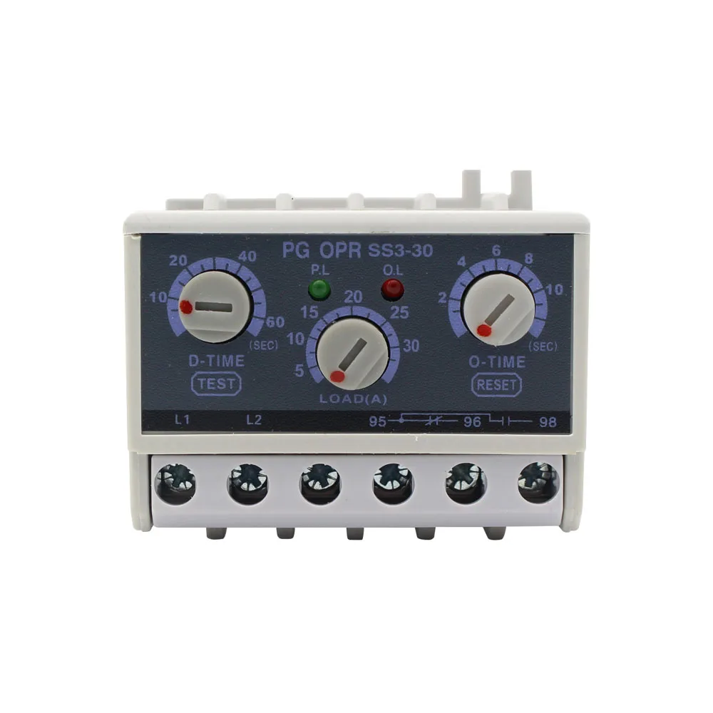 ManHua 5-30A 90 V-260 V PG OPR SS3-30, независимо Регулируемый запуск, задержка, Электронная защита реле перегрузки
