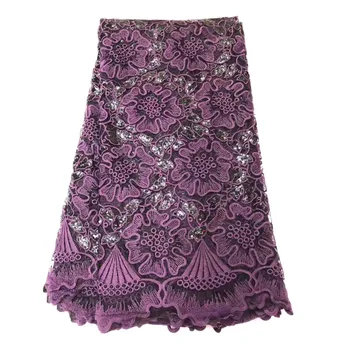 

Latest Onion Color Sequins French Lace Nigerian Lace Fabric African Mesh With Sequined Fabric For Wedding Dress SL14