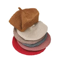 1805, берет для маленьких девочек, шерстяная шапка из крученой пряжи, осень, теплая вязаная шапка, шапка для художника