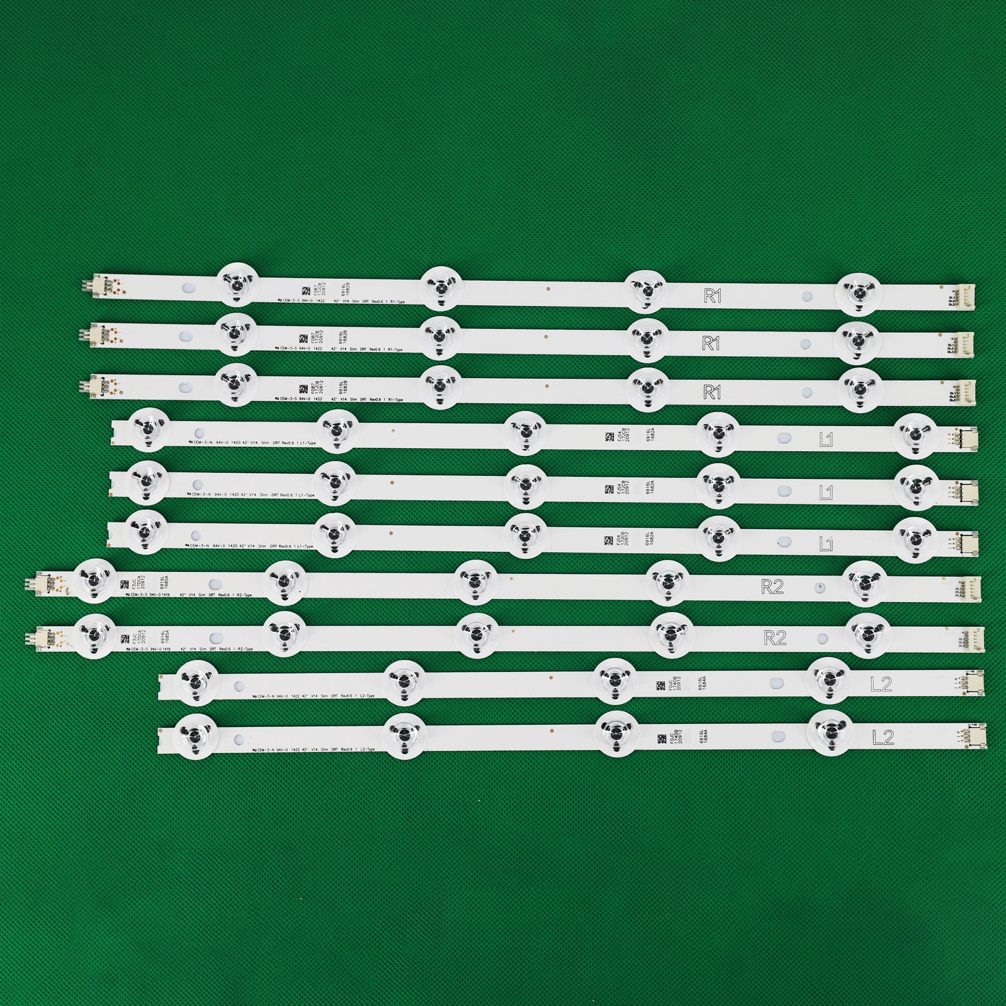 Conjunto = 10 Pcs Faixa de Luz de Fundo Led para lg 42lb670v 42 42lb675v 42 42lb700v 42lb730v 42lb731v 42lb720v 1