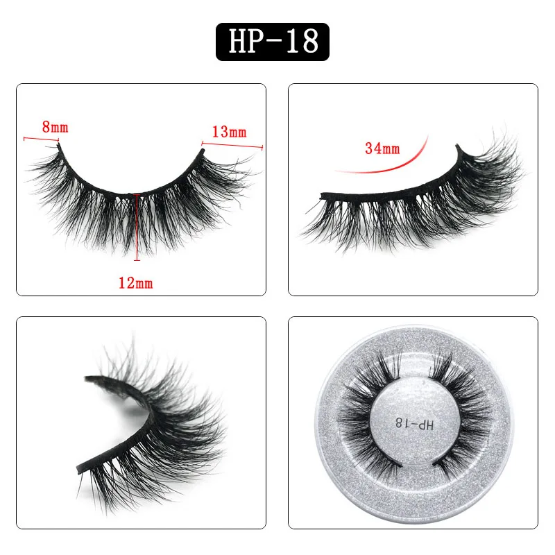 Eyes Dancing 1Pair 3D Mink Lashes Soft Handmade Eyelashes Natrual Long Eyelash Extension Tool Makeup Charm Volume Hair Lashes - Цвет: HP-18