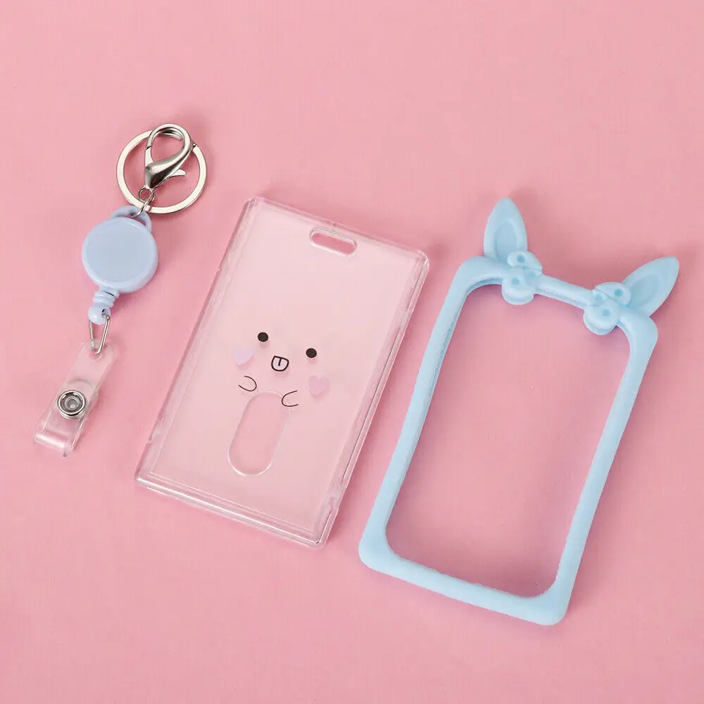 Kawaii розовый держатель для карт из искусственной кожи женская сумка путешествий