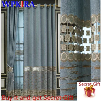 

High-End Hollow Curtains For Living Dining Room Blackout Voile Sheer Curtain European Luxury Window Blinds Valance X-AD462#30