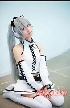 

Vocaloid Snow Cosplay Costume Hatsune Miku White Uniform Dress Outfit Anime