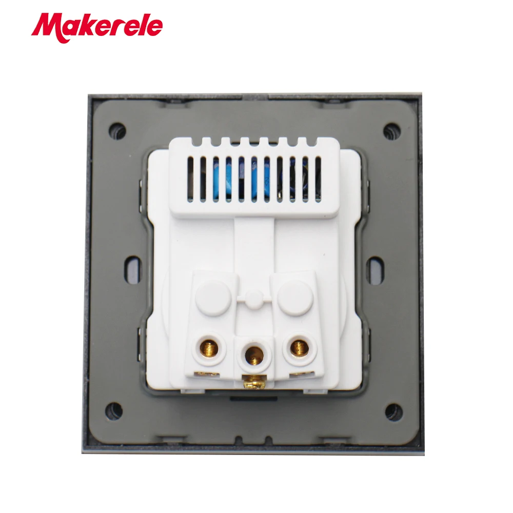 Настенная розетка Makerele 16A стандарт ЕС с 5V 2.1A 2USB портами PC Панель из стеклянного сплава
