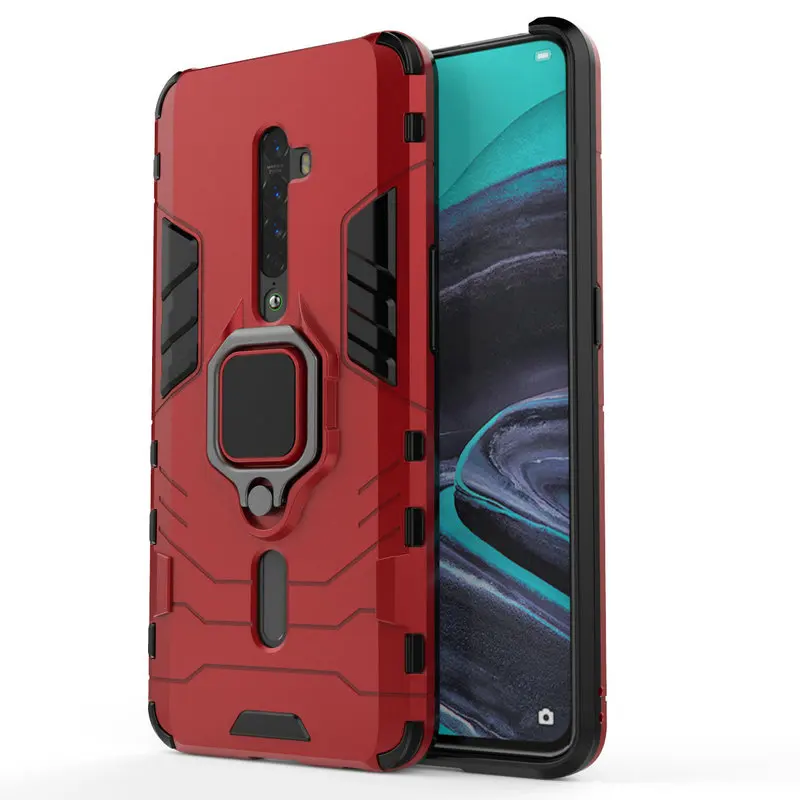 GTZ RD For Oppo Reno 2 3D Ring Armor Case for Oppo Reno2 Reno 2 CPH1907 PCKM00 PCKT00 for Oppo Reno Z Car Holder Phone Back Cover Case - Цвет: GTZ RD
