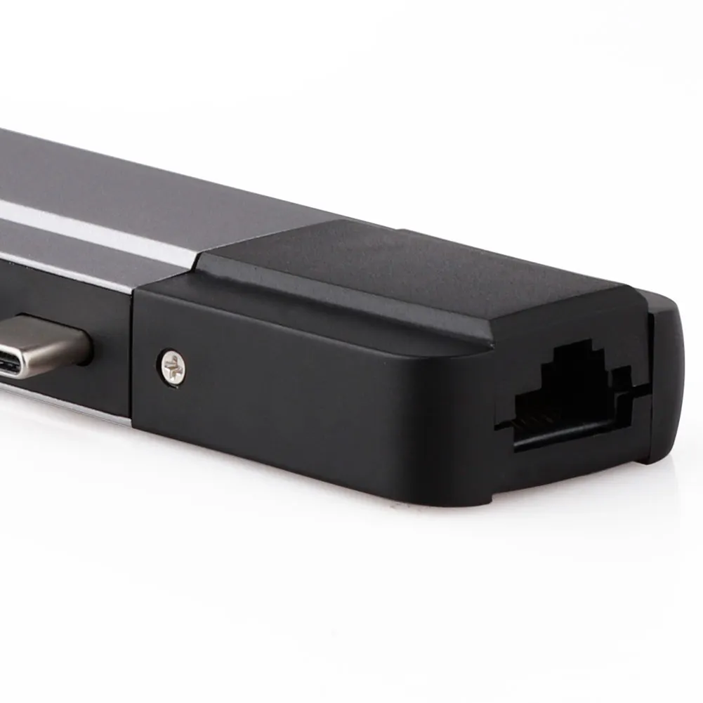 6 в 2 TYPE-C концентратор с двумя портами USB C концентратор к HDMI 4K с TF SD ридер слот концентратор адаптер(1* HDMI+ 2* type-c+ 2* usb 3,0+ 1* rj45