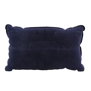 

Double-sided Flocking Pillow Inflatable Portable Foldable Pillow for Camping/ Traveling/ Office blue