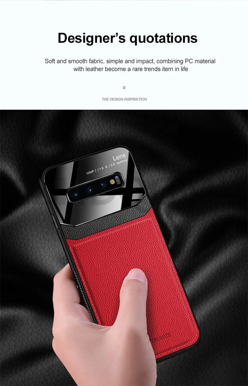 10 шт./лот чехол для телефона samsung Galaxy S8 S9 S10 Plus S10E Note 8 9 10 Pro органический PC зернистый кожаный чехол