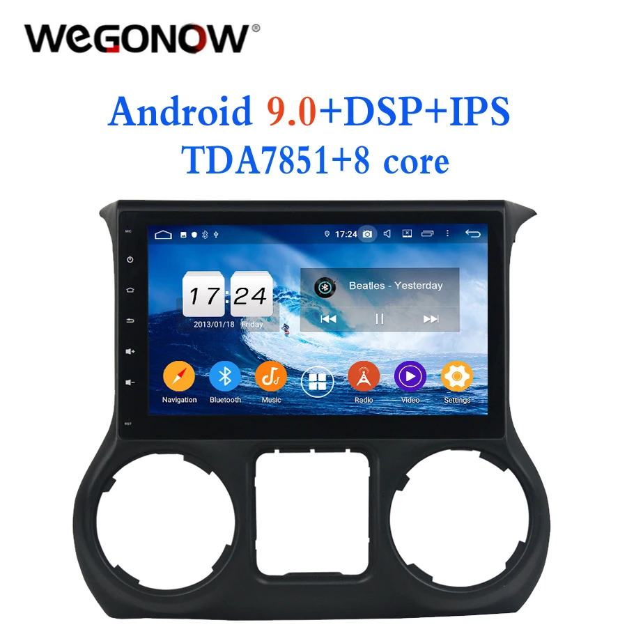 10 1 &quotTDA7851 Android 9 0 для Jeep Wrangler 4 Гб + 32 ГБ Автомобильный dvd-плеер gps ГЛОНАСС карта RDS