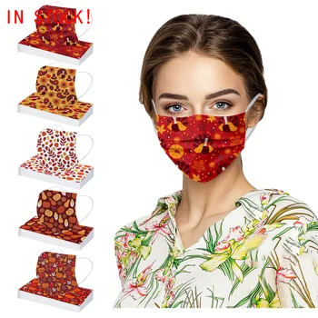 

Disposable Unisex Cover Mask Printed Thanksgiving Mascarillas Soft Mouth Masks For Adults 3-layer Dustproof Protective Masks