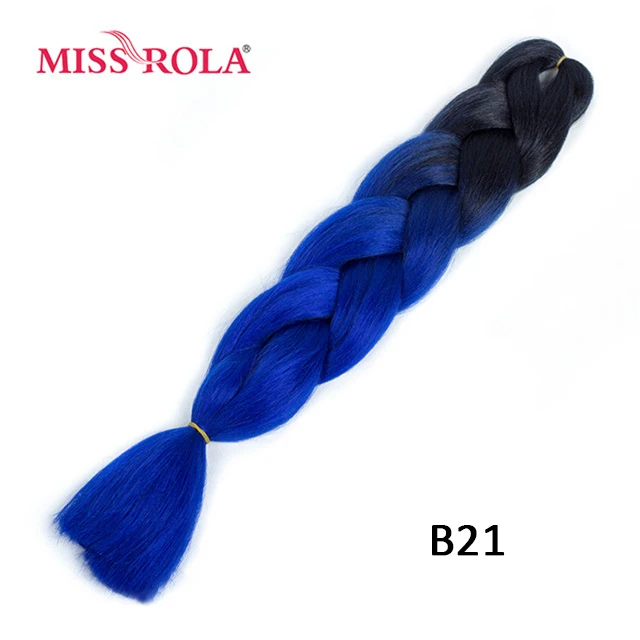 Miss Rola 100 г большие синтетические косы волос 24 дюйма Высокая температура волокна Джамбо Brading Ombre крючком плетение волос для наращивания - Цвет: B21